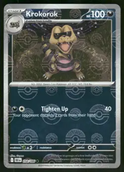 Krokorok (Poke Ball Pattern) 058/086 Common Holo NM Pokemon SV: Black Bolt - Image 1