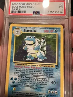 FOOT SWIRL PSA 1 PR 2000 Base Set II Blastoise 2/130 Holo Foil WOTC Pokemon - Image 3