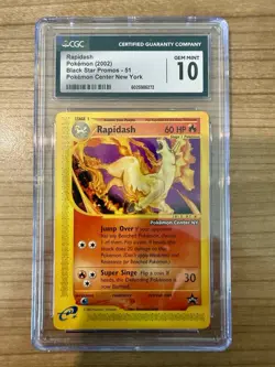 Pokemon TCG Rapidash 51 Pokemon Center NY Stamp 2002 Promo CGC GEM MINT 10 - Image 1