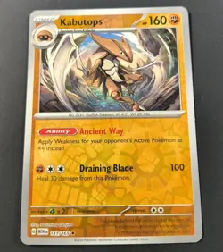 Pokemon 151 Kabutops Reverse Holo Rare Card 141/165 NM - Image 1