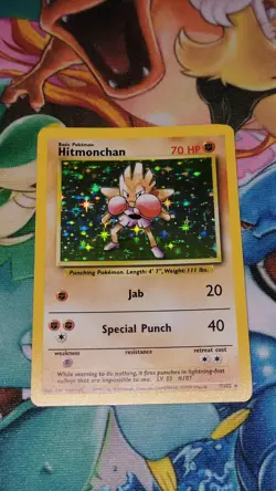 Hitmonchan Base Set 7/102 1999 Vintage WOTC Pokemon Card Holo NM - Image 1