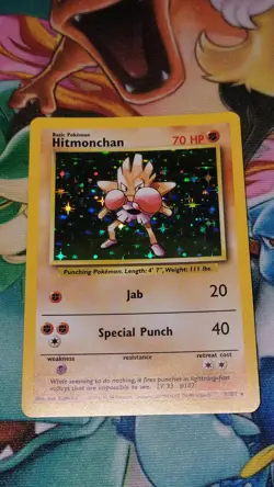 Hitmonchan Base Set 7/102 1999 Vintage WOTC Pokemon Card Holo LP/NM - Image 1