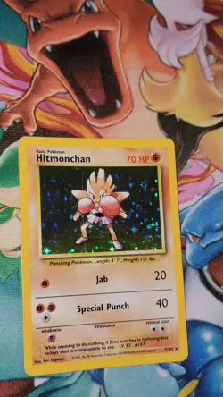 Hitmonchan Base Set 7/102 1999 Vintage WOTC Pokemon Card Holo LP/NM - Image 2