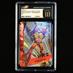 CGC PRISTINE 10 KAYOU 2023 Transformers CCG Card TF03-UR-003 Rodimus Prime - Image 1