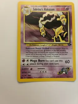 Pokemon Alakazam Sabrina's 16/132 Holographic Rare Gym Challenge TCG Card - Image 3