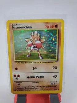 Hitmonchan Base Set Holo Rare Unlimited Pokemon Card 7/102 - MP - Image 1