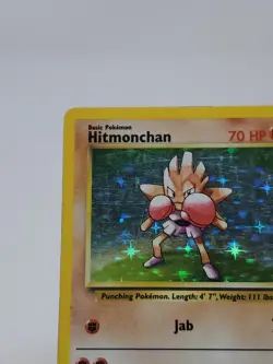 Hitmonchan Base Set Holo Rare Unlimited Pokemon Card 7/102 - MP - Image 2