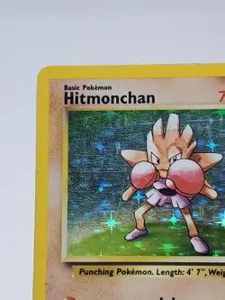 Hitmonchan Base Set Holo Rare Unlimited Pokemon Card 7/102 - MP - Image 3
