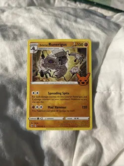 Galarian Runerigus - Trick Or Trade 2023 Rebel Clash STAMPED Promo Pokemon Card - Image 1