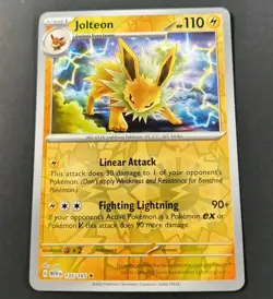 Pokemon 151 Jolteon Reverse Holo Rare Card 135/165 NM - Image 1