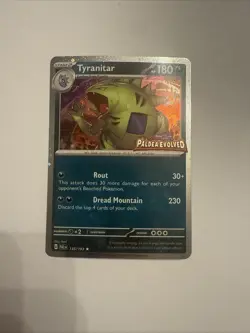 Pokemon TCG Tyranitar Holo Rare Card 135/193 Paldea Evolved Promo Stamped - Image 1