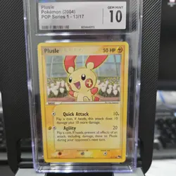 Plusle 13/17 Pop Series 1 2004 Pokemon Card - CGC Graded Gem Minto 10 - Image 1