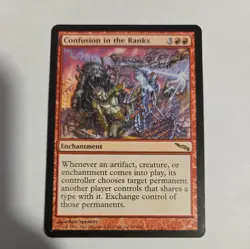 1x CONFUSION IN THE RANKS - Mirrodin MTG Magic The Gathering NM English RED Rare - Image 1