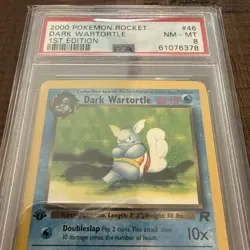 1st Edition Dark Wartortle 46/82 Team Rocket Pokemon Card PSA 8 - Image 2