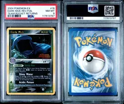 Pokemon Dark Muk EX Team Rocket Returns Reverse Holo Rare Stamped #16 PSA 8 - Image 3