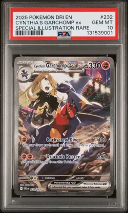 2025 POKEMON DRI EN-DESTINED RIVALS #232 CYNTHIA'S GARCHOMP EX PSA 10 - Image 1