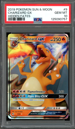 PSA 10 Gem Mint Charizard GX Ultra Rare Hidden Fates 9/68 Pokemon - Image 1