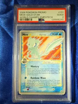 Mew Gold Star World Championships 2008 101/101 Pokemon Graded Slab PSA 2 - Image 1