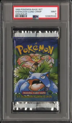 1st Edition Shadowless Base Set Pokemon Booster Pack - PSA 9 Mint - Venusaur Art - Image 1