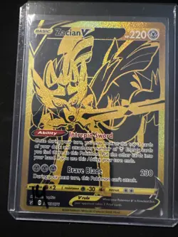 Pokemon Zacian V SWSH076 & Zamazenta V SWSH077 Gold Ultra Premium - Image 2