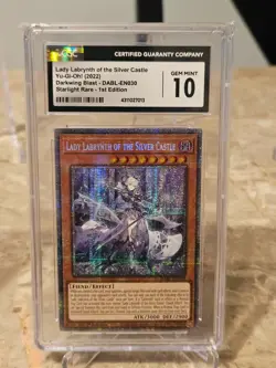 YU-GI-OH LADY LABRYNTH OF THE SILVER CASTLE STARLIGHT RARE DABL-EN039 CGC Gem 10 - Image 1