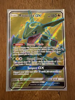 Pokemon TCG Rayquaza GX Full Art Ultra Rare Holo Card 160/168 Celestial Storm - Image 1