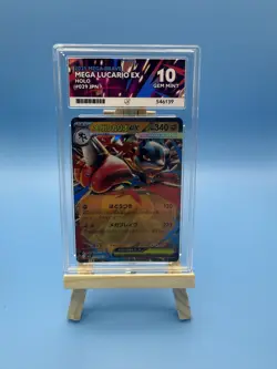 Pokemon TCG Mega Lucario EX Holo Mega Brave ACE 10 Gem Mint Graded Card - Image 1