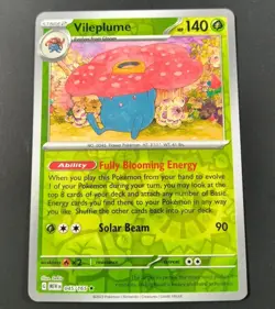 Pokemon 151 Vileplume Reverse Holo Rare Card 045/165 NM - Image 1