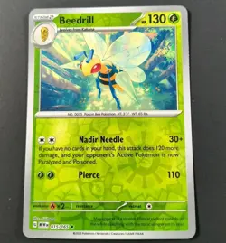 Pokemon 151 Beedrill Reverse Holo Rare Card 015/165 NM - Image 1
