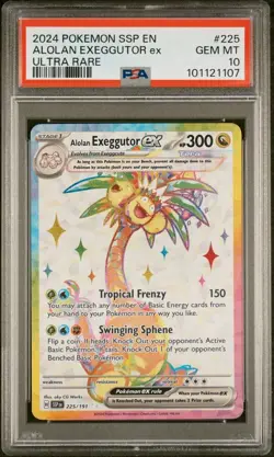 PSA 10 Alolan Exeggutor ex 225/191 Ultra Rare Surging Sparks SSP Pokemon Card - Image 1