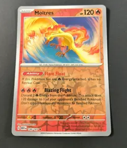 Pokemon 151 Moltres Reverse Holo Rare Card 146/165 NM - Image 1