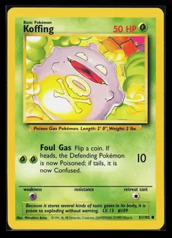 Koffing 51/102 Common Base Set Pokemon Card - Image 1