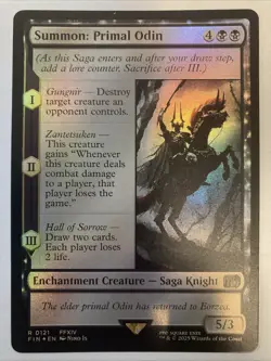 FOIL Summon: Primal Odin Magic the Gathering Card 0121 R NM/Mint - Image 1