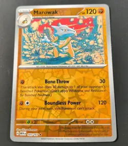 Pokemon 151 Marowak Reverse Holo Rare Card 105/165 NM - Image 1