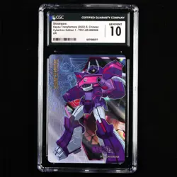 CGC GEM MINT 10 KAYOU 2022 Transformers CCG Card TF01-UR-008 Shockwave - Image 1