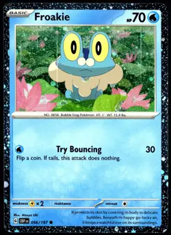 Pokemon TCG Froakie 056/197 Obsidian Flames Cosmos Holo Promo Card - LP - Image 1