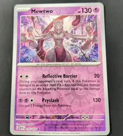 Pokemon 151 Mewtwo Reverse Holo Rare Card 150/165 NM - Image 1