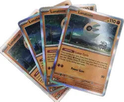 4x Lunatone Holo Rare Playset 074/132 Pokemon Mega Evolution English - Image 1