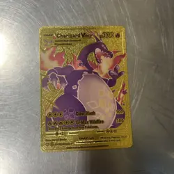 Charizard Vmax Gold Foil Fan Art Vinyl Textured Collector Pokemon TCG Card - Image 1