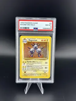1999 POKEMON BASE SET UNLIMITED #9 MAGNETON-HOLO PSA 8 NM-MT ✨ - Image 3