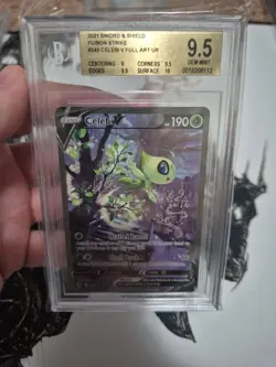 2021 POKEMON SWORD & SHIELD FUSION STRIKE FULL ART UR #245 CELEBI V BGS 9.5 - Image 1