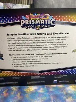 Pokemon TCG Prismatic Evolutions Lucario Ex + Tyranitar Ex Premium Collection - Image 2
