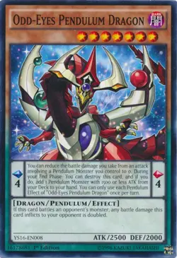 Yugioh! Odd-Eyes Pendulum Dragon - YS16-EN008 - Common - 1st Edition Near Mint, - Image 1
