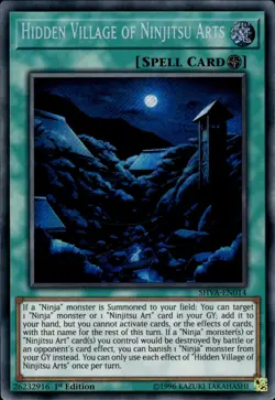 Hidden Village Of Ninjitsu Arts - Secret Rare 1st Edition SHVA-EN014 NM YuGiOh - Image 1