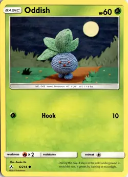 Oddish (6) Common SM - Unbroken Bonds 6/214 Pokemon Card TCG - Image 1