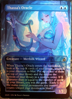Thassa's Oracle FOIL Playtest Proxy Card with Custom Anime Fantasy Art Design - Image 1