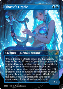 Thassa's Oracle FOIL Playtest Proxy Card with Custom Anime Fantasy Art Design - Image 4
