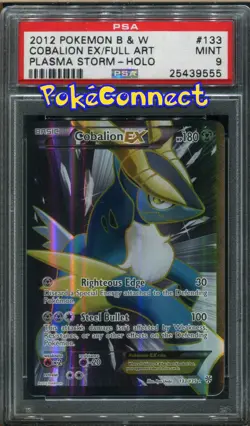 PSA 9 Pokemon Cobalion EX Full Art BW:Plasma Storm 133/135 Holo Rare Card - Image 1