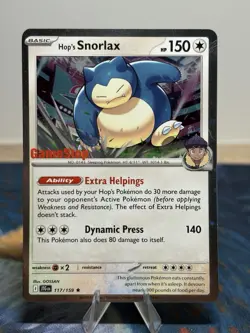 Hop's Snorlax Gamestop Promo 117/159 Journey Together Stamped Pokemon Card HP - Image 1