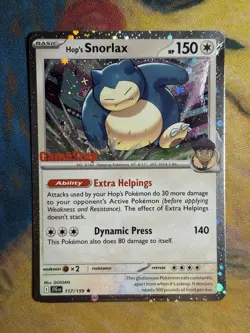 Hop's Snorlax Gamestop Promo 117/159 Journey Together Stamped Pokemon Card HP - Image 2